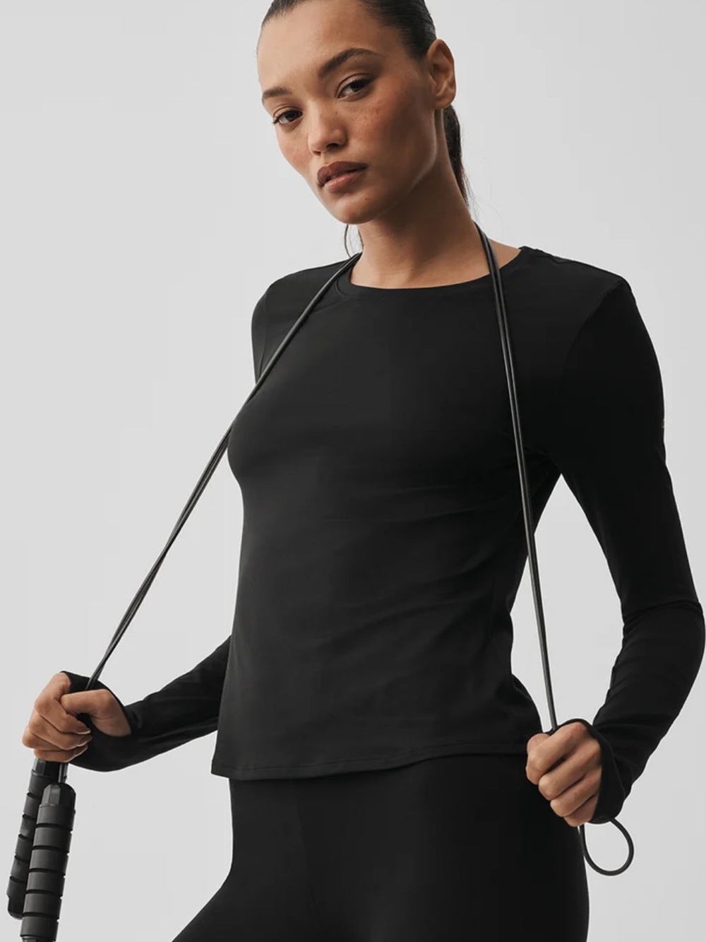ALO Yoga Alosoft Finesse Long Sleeve in Black - S